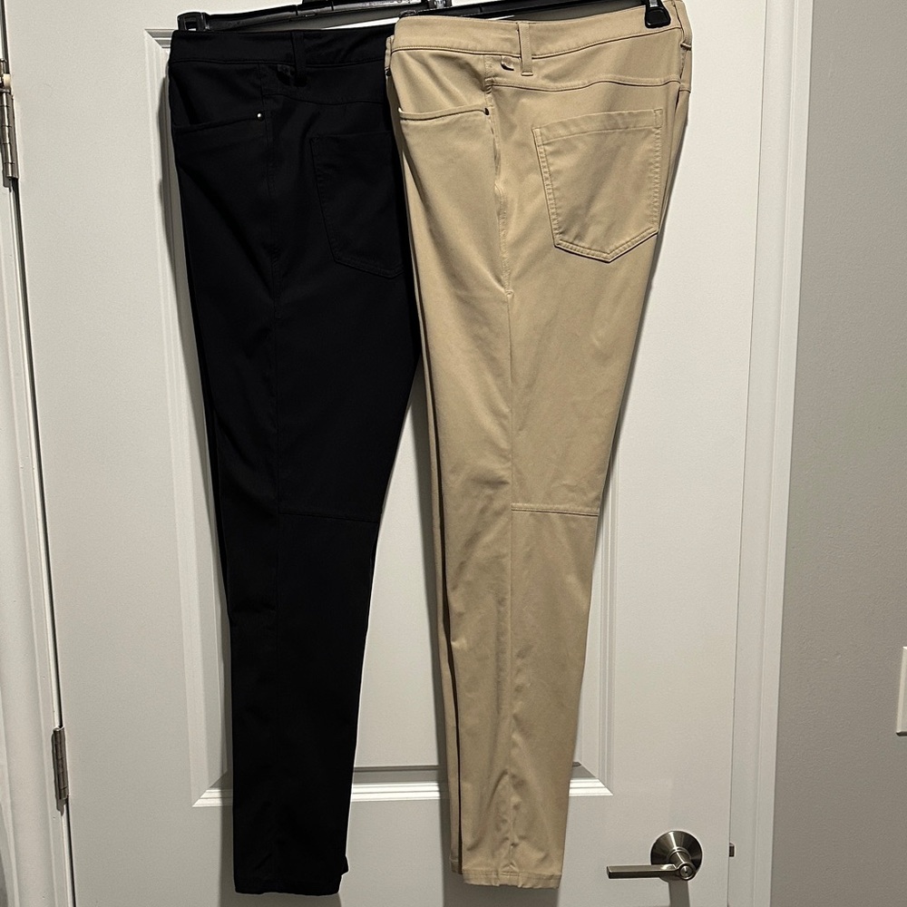 SET of Lululemon Beige and Black Khakis Size 33 - Picture 2 of 4